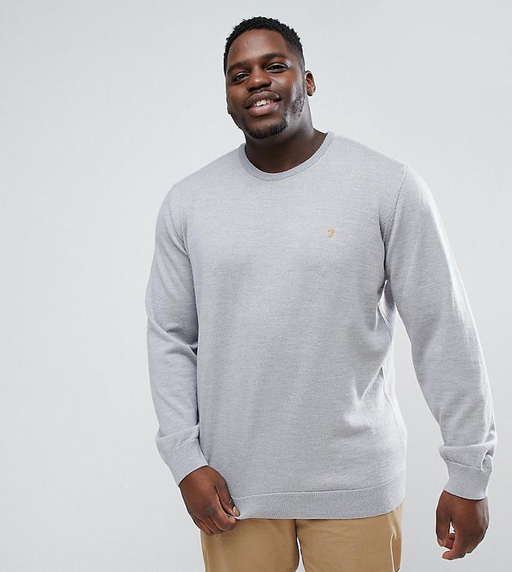 Farah Mullen Merino Sweater In Light Gray Exclusive At Asos