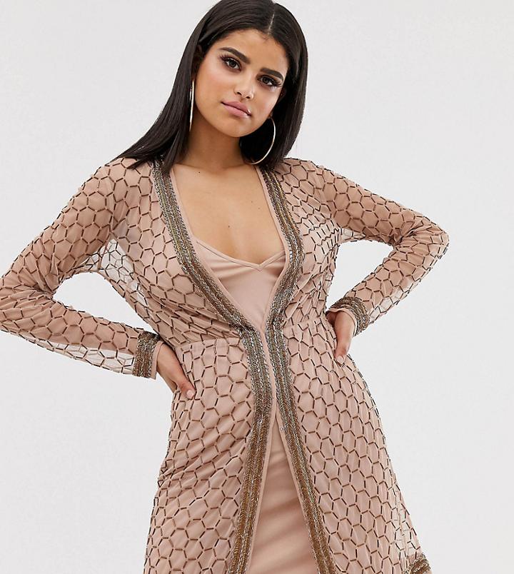 Asos Design Tall Embellished Robe Mini Dress - Pink