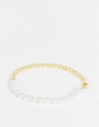 Serge Denimes Bubble And Pearl Bracelet In Gold Plated Silver