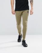 11 Degrees Skinny Track Joggers In Khaki - Green