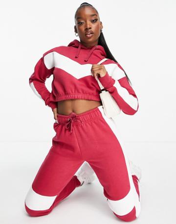 Pindydoll Hoodie And Sweatpants Set With Chevron In Red