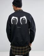 New Love Club Prang Back Print Sweater - Black