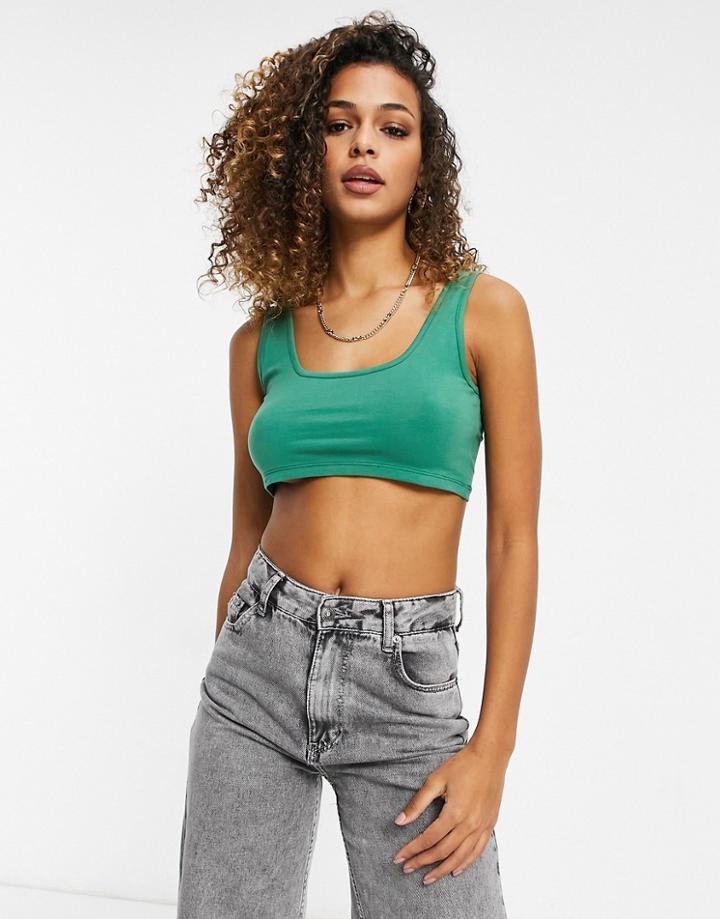 Chelsea Peers Lounge Crop Top In Khaki-green