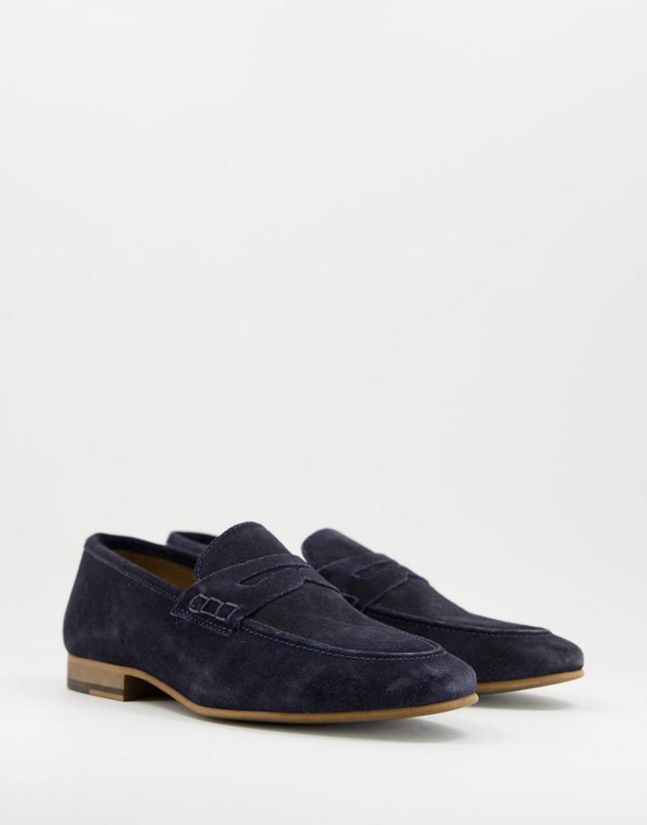 Topman Morgan Navy Weave Saddle Loafers