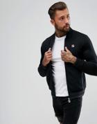 Fila Vintage Track Jacket With Retro Collar - Black