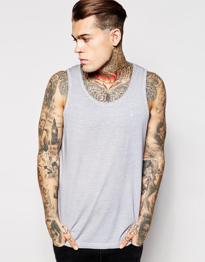 Antioch Tank In Oil Wash - Gray