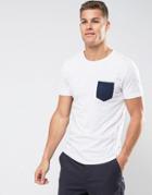 Tom Tailor T-shirt With Contrast Pocket - Navy