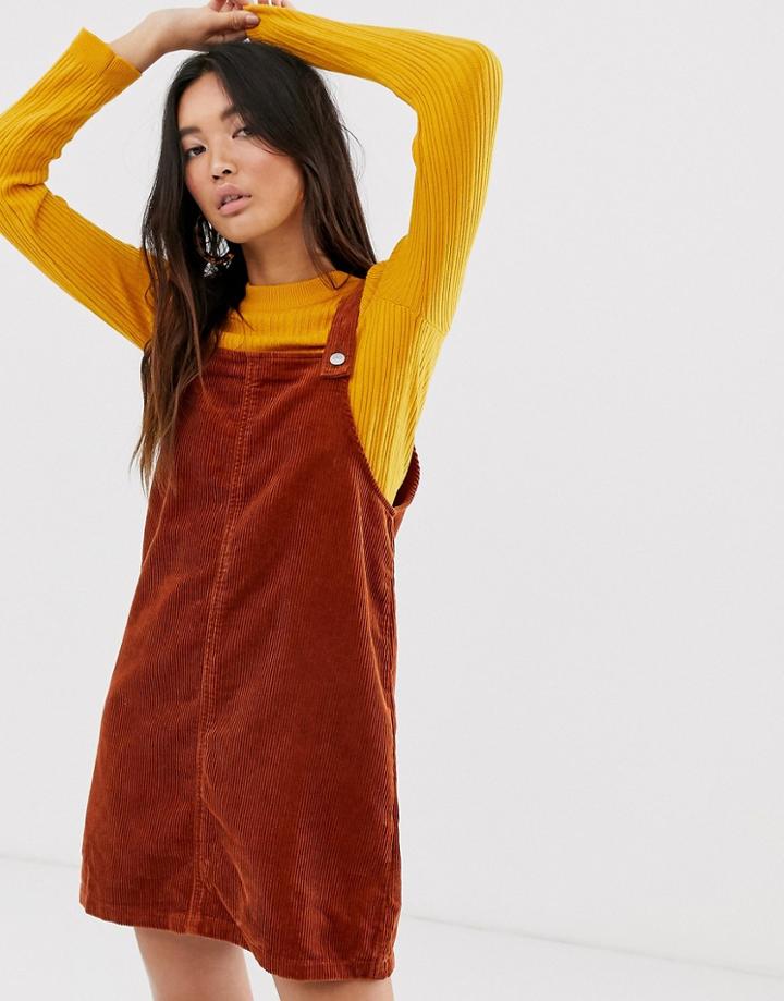 Only Cord Pinny Dress With Pocket Detail