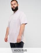 Asos Plus Regular Fit Viscose Acid Wash Shirt In Lilac - Purple