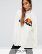 Ellesse Extreme Oversized Hoodie With Washed Logo - Cream