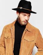 Asos Leather Hat Band With Wing Pendant In Brown - Brown