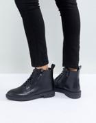 Raid Miley Black Zip Detail Flat Ankle Boots - Black