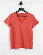 Madewell V Neck T-shirt In Red