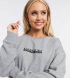 Napapijri Box Cropped Sweatshirt In Gray Exclusive At Asos-grey