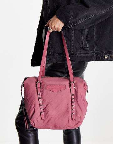 Rebecca Minkoff Bowie Tote Bag With Leather Trim In Purple