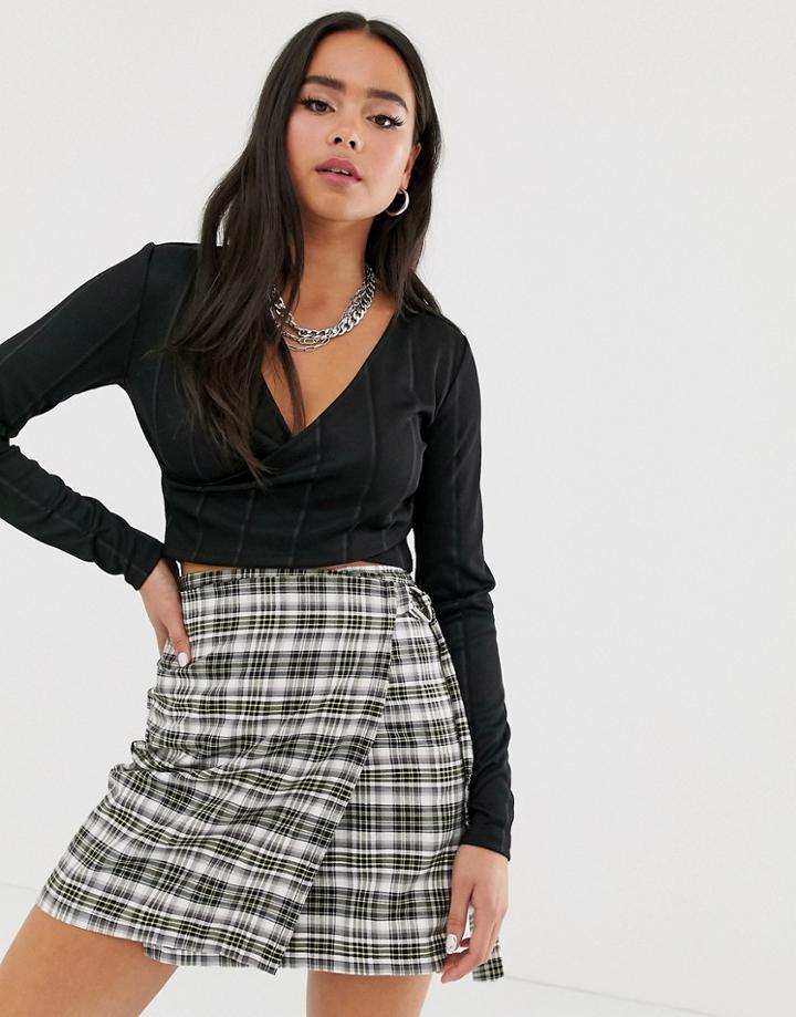 Noisy May Artis Cross Over Long Sleeve Crop Top