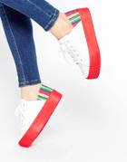 Asos Dion Flatform Lace Up Sneakers - Stripe