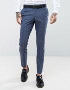 Selected Homme Skinny Wedding Suit Pants In Blue Check - Blue
