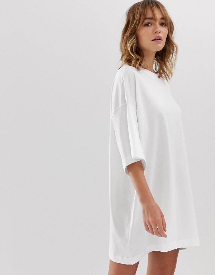 Weekday Huge T-shirt Dress In White