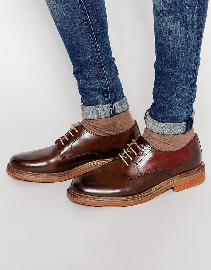 Base London Sinclair Derby Shoes - Red