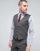 Selected Homme Skinny Vest In Check - Brown