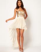 Tfnc Dress With Sequin Bandeau And Hi Lo Skirt - Black