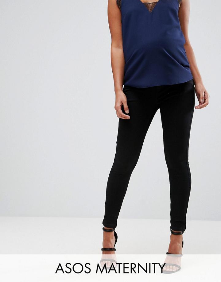 Asos Maternity 'sculpt Me' Premium Jeans In Clean Black - Black