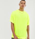 Collusion Tall Oversized T-shirt In Neon Yellow