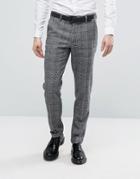Asos Slim Smart Pants In Traditional Gray Check - Gray