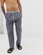 Jack & Jones Woven Check Lounge Pant-navy