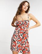 Free People Bring It Back Printed Mini Dress In Red