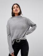 Qed London High Neck Sweater - Gray