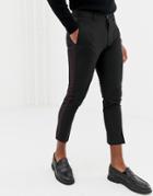 New Look Smart Pants With Side Stripe In Black - Black
