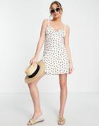 Glamorous V-neck 90s Shift Dress In Orange Blossom Floral-white