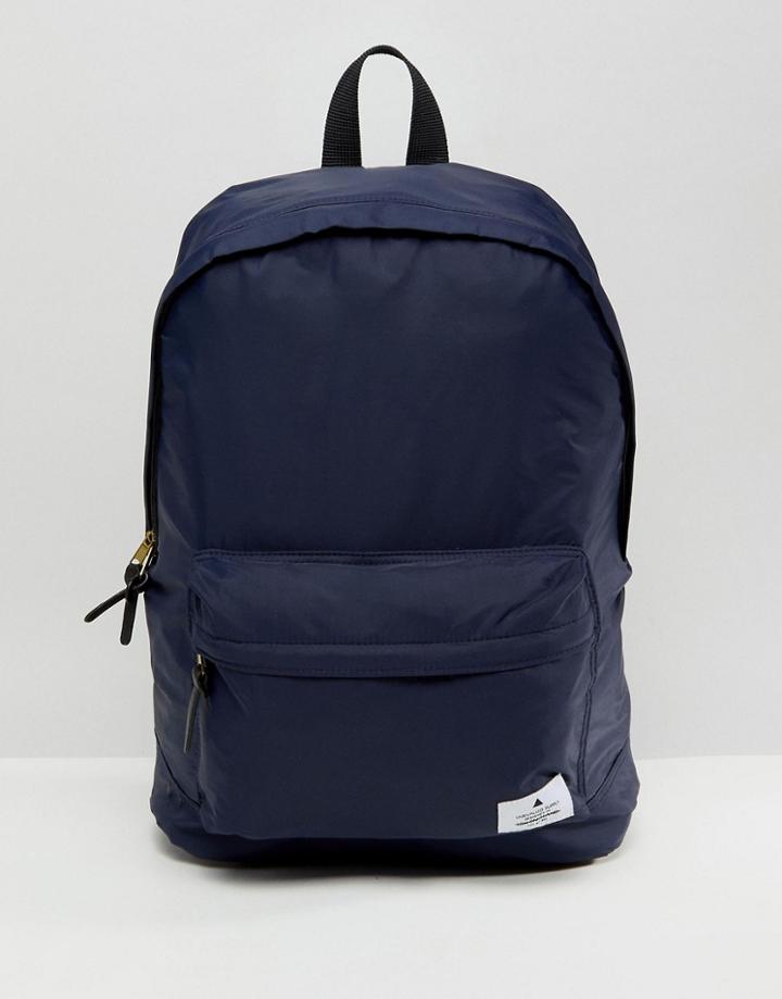 Asos Backpack In Navy With Badge Detail - Navy