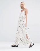 Selected Izia Maxi Dress In Print - Cream