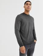 Asos Design Long Sleeve T-shirt With Pigment Wash In Black