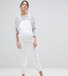 Asos Design Maternity Denim Overall In Off White