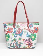 Love Moschino Printed Shopper Bag - White