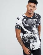 Hugo Crew Neck All Over Geo Print T-shirt In White - White