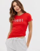 Tommy Jeans Original Logo T-shirt With Organic Cotton - Red