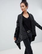 Qed London Knitted Cape - Gray