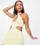 Asyou Cut Out Halter Mini Dress In Lemon-yellow