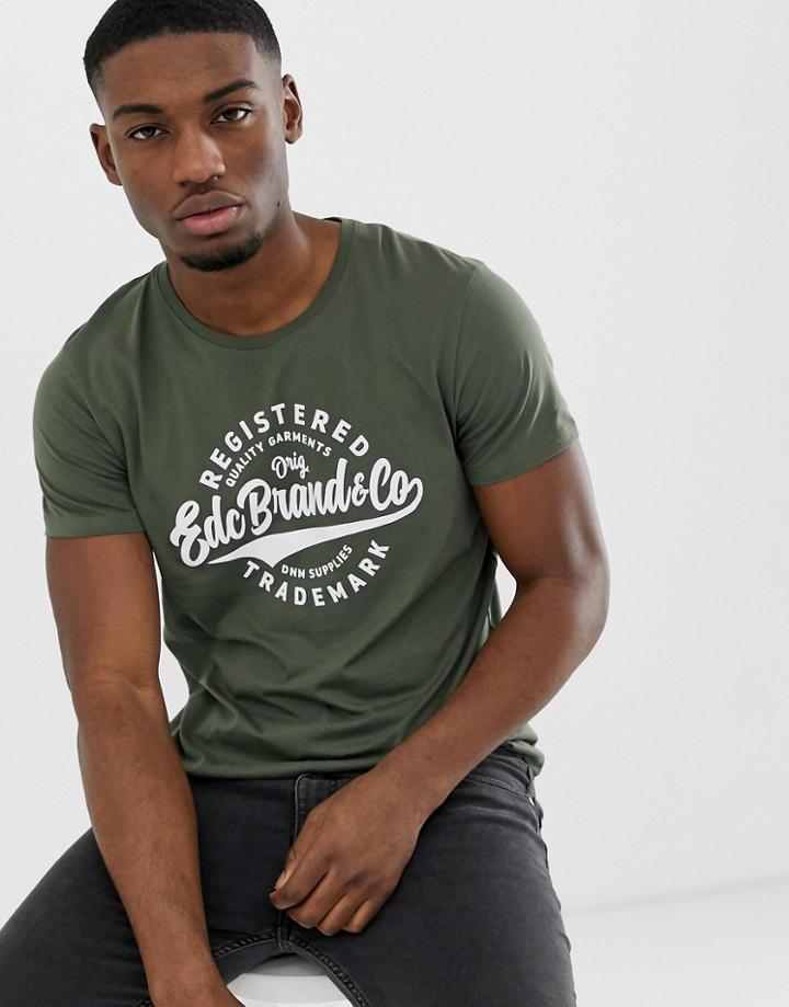 Esprit T-shirt With Heritage Print In Green - Green