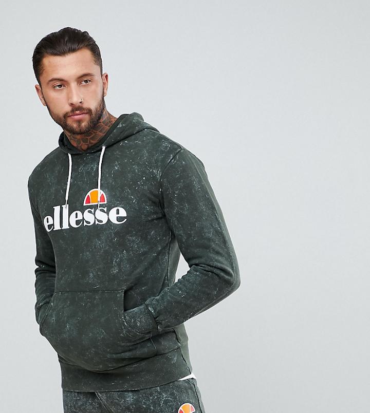 Ellesse Oversized Bleached Hoodie In Green - Green