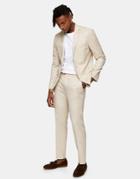Topman Slim Suit Pant In Stone-neutral