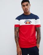 Ellesse Gubbio Block Panel T-shirt In Red - Red