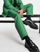 Asos Design Oversized Tapered Suit Pants In Electric Green