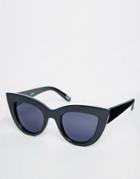 Asos Flat Top Cat Eye Sunglasses - Black