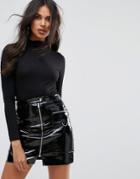 Boohoo Roll Neck Top - Black